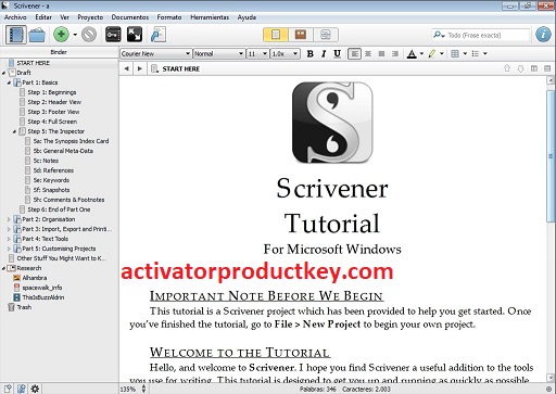 Scrivener 3.1.2 Crack